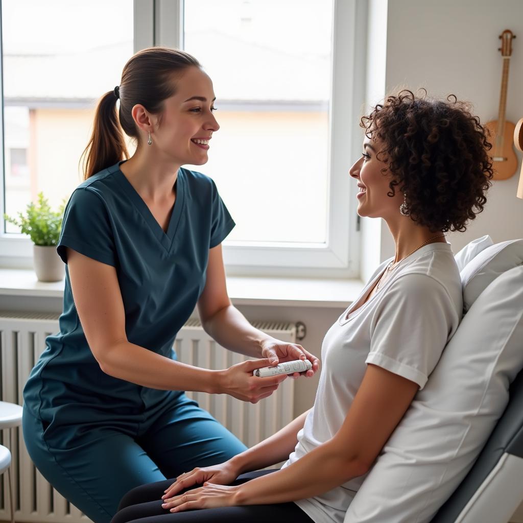 Personalized therapy session in progress at a temple convalescent hospital