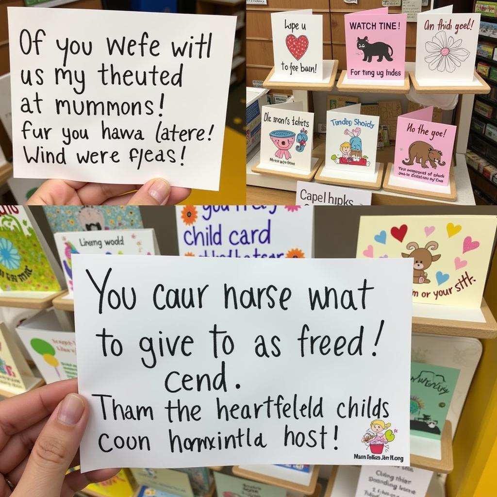 A variety of get-well cards displayed at the gift shop