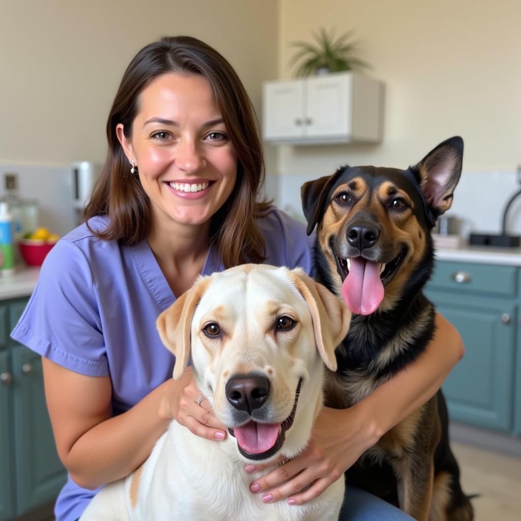 Happy Pet Owner at Tierrasanta Animal Hospital