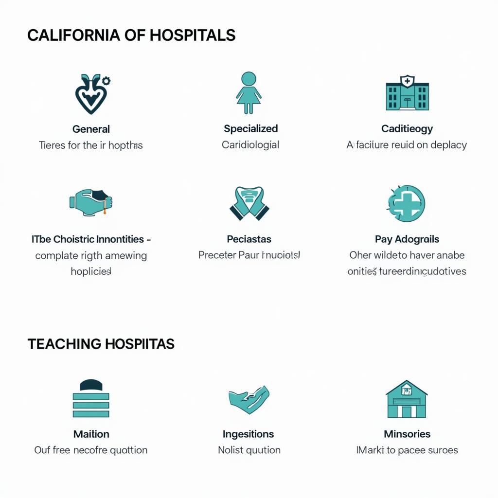 Different types of hospitals represented by icons