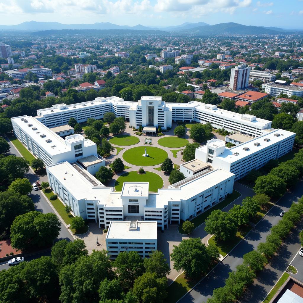 Aerial View of UHWI in Kingston, Jamaica