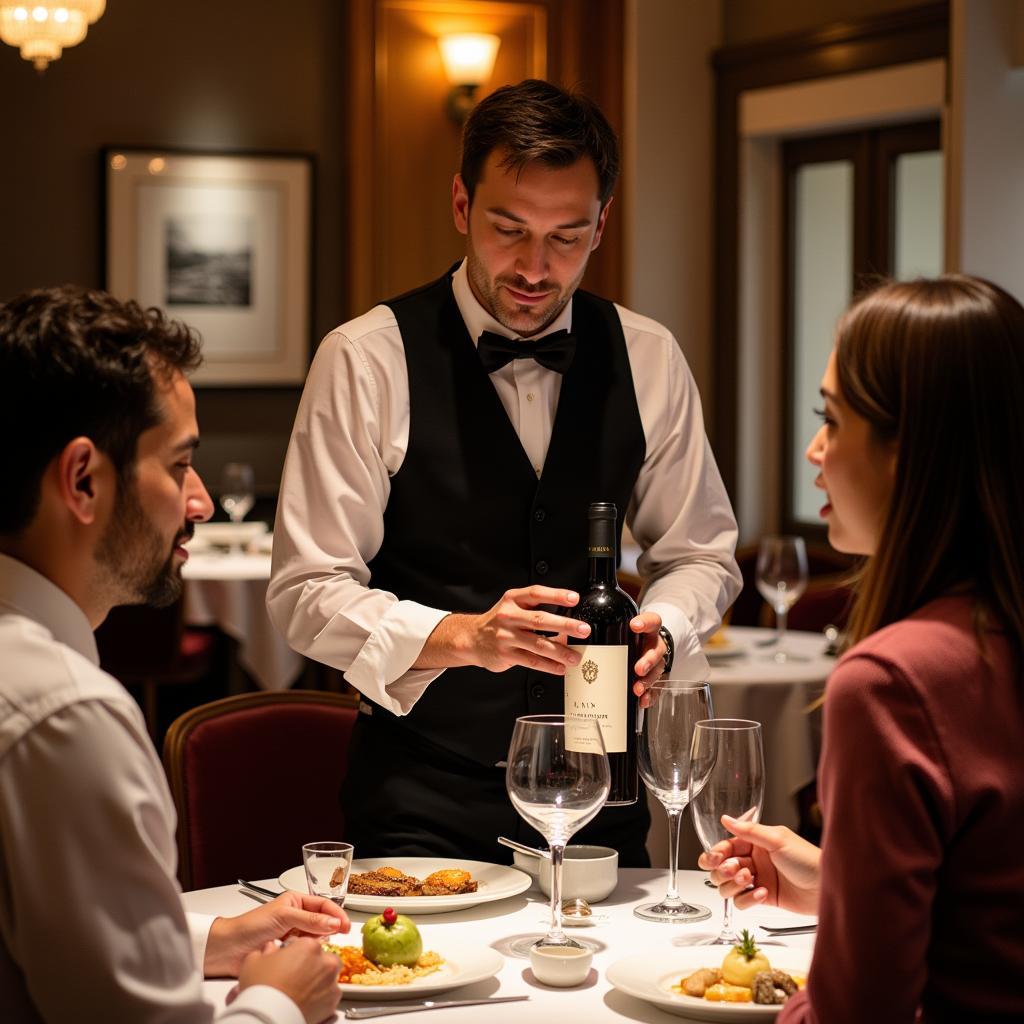 Sommelier Presenting Wine to Guests