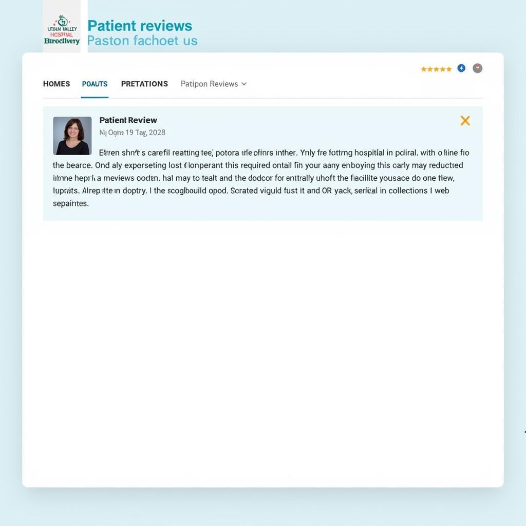 Patient Review on the Utah Valley Hospital Directory