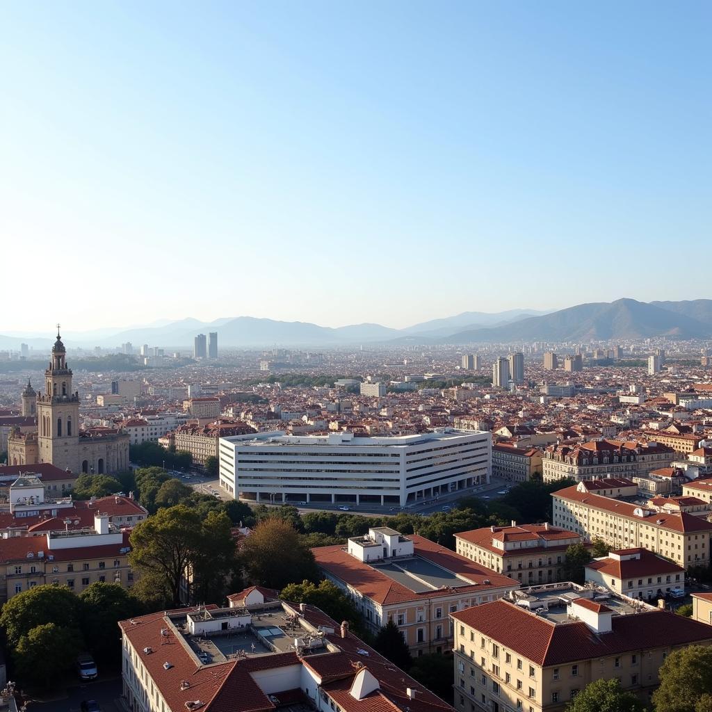 Valencia Cityscape with Hospital in Background