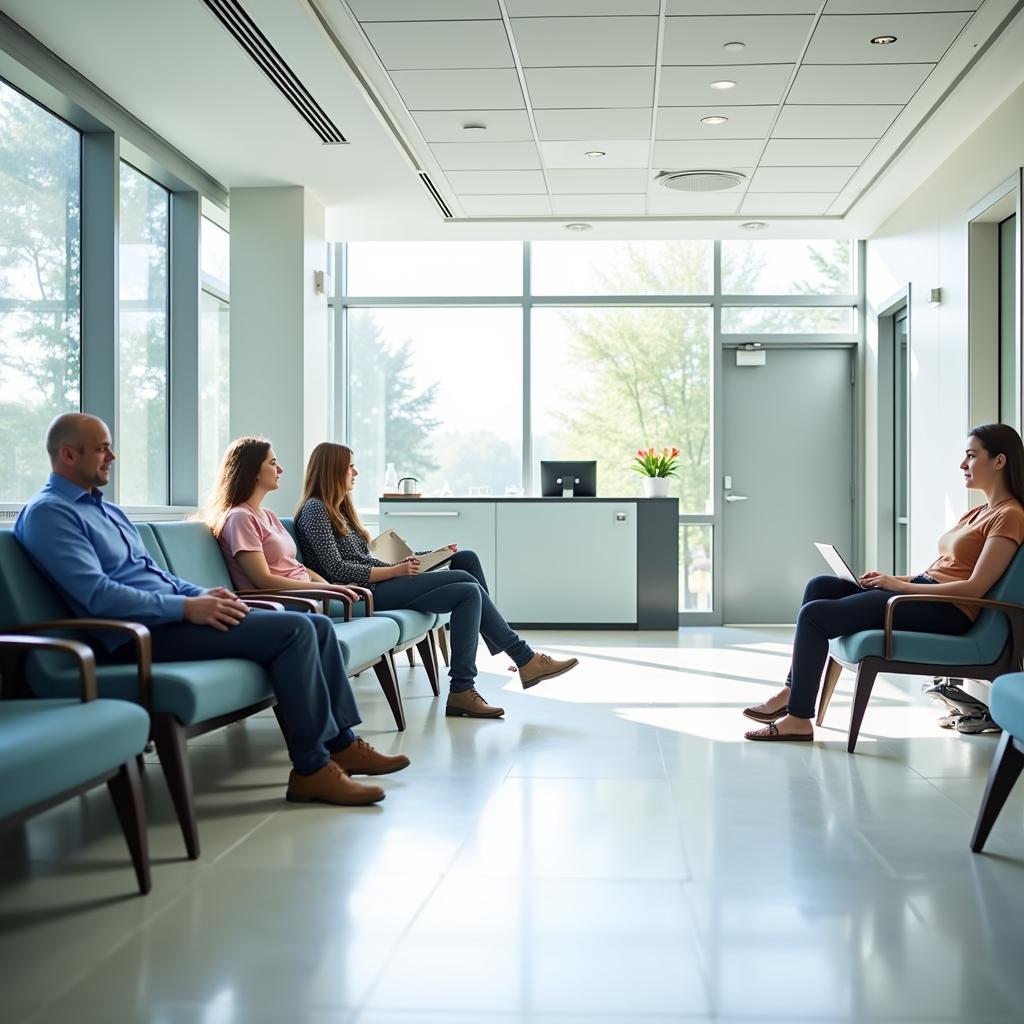 Modern and Comfortable Waiting Area in a Valencia Hospital