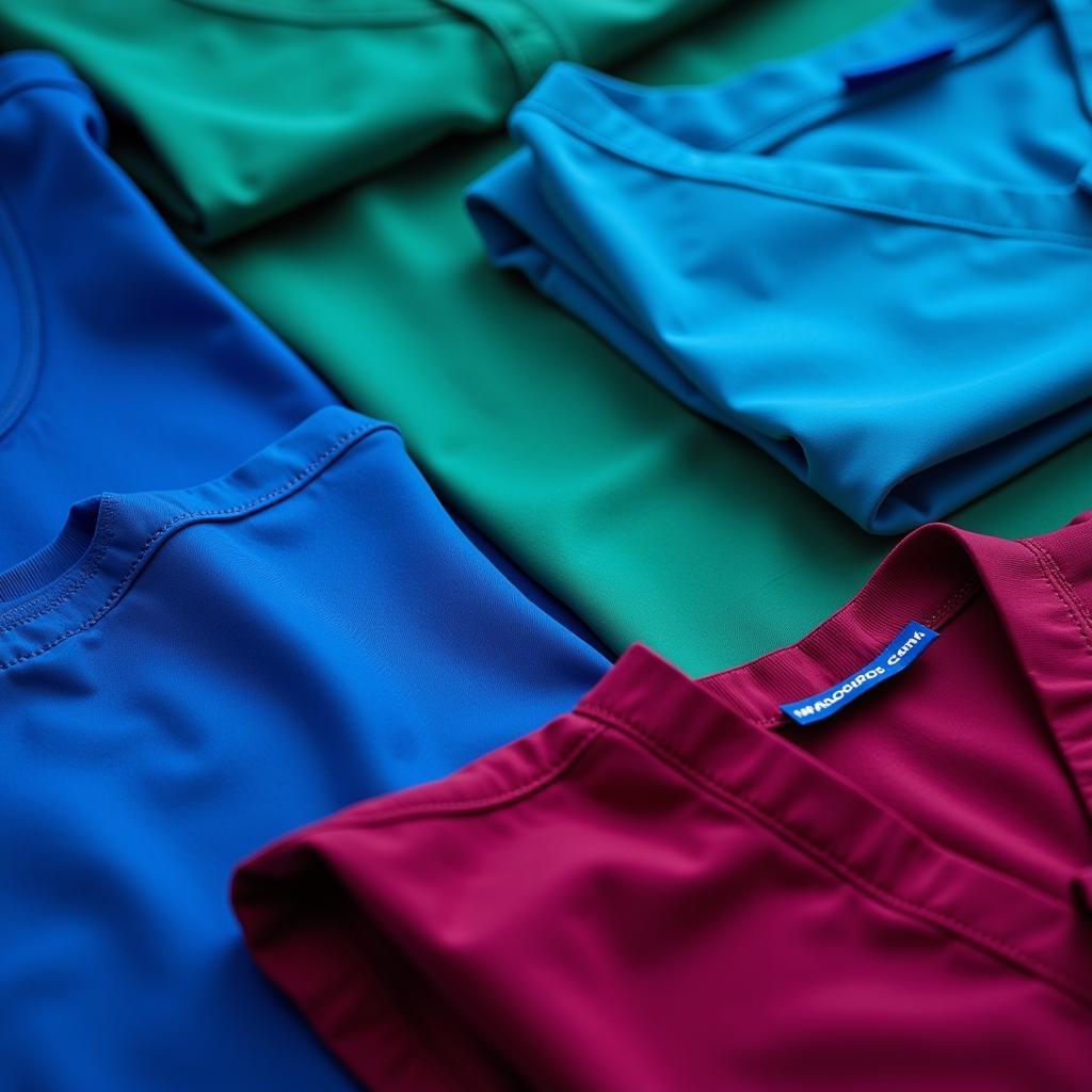 Variety of Colored Scrubs Folded