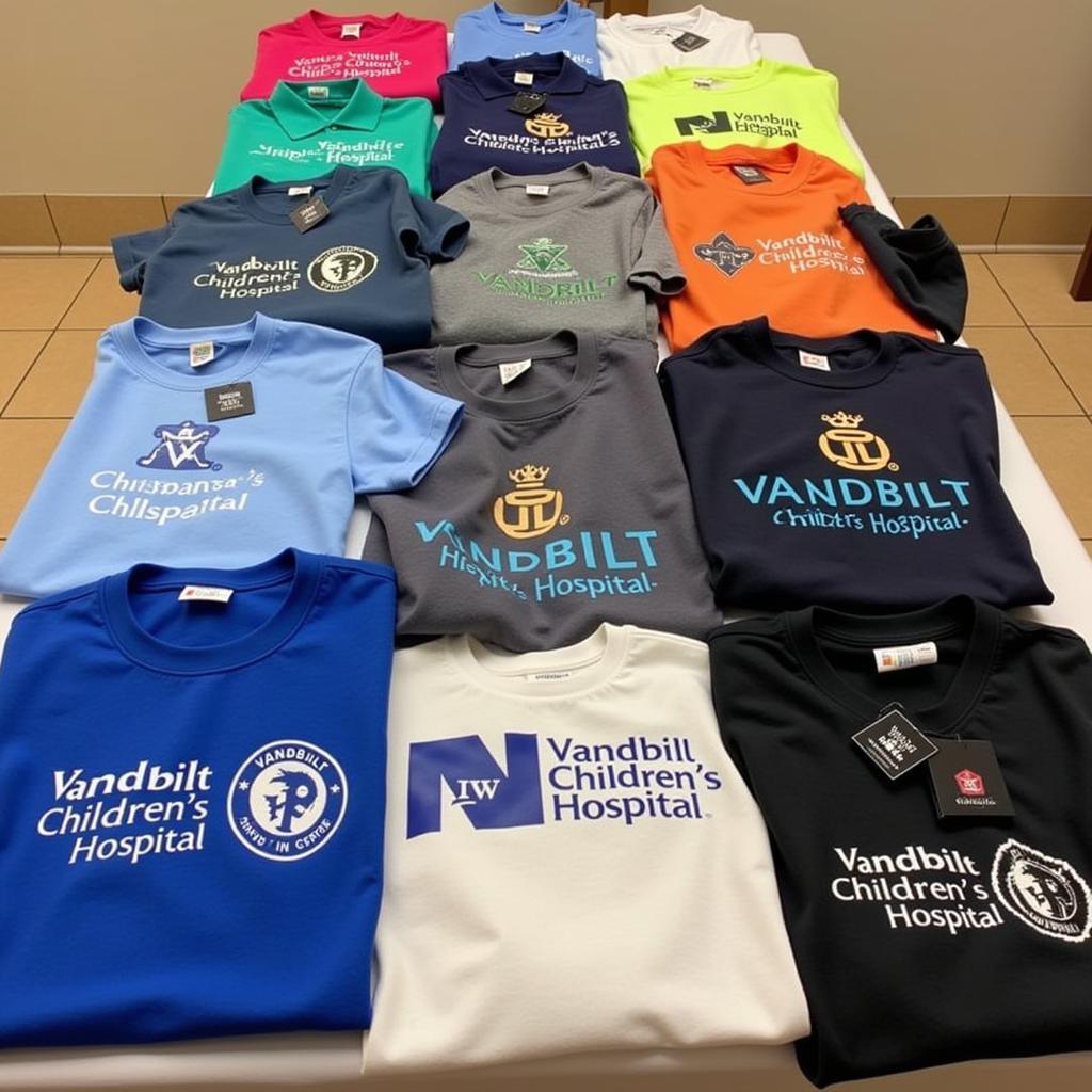 Variety of Vanderbilt Children's Hospital Shirts Displayed