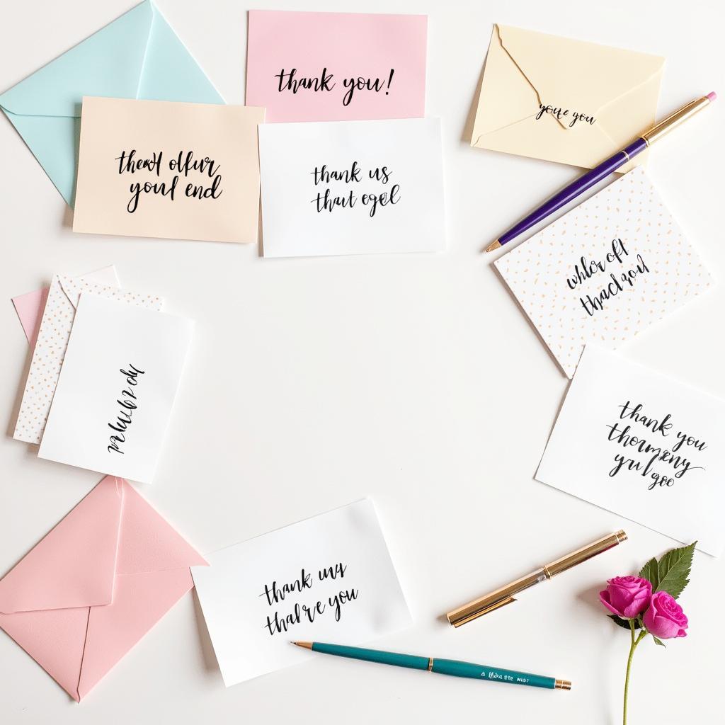 Assortment of Thank You Cards for Expressing Gratitude