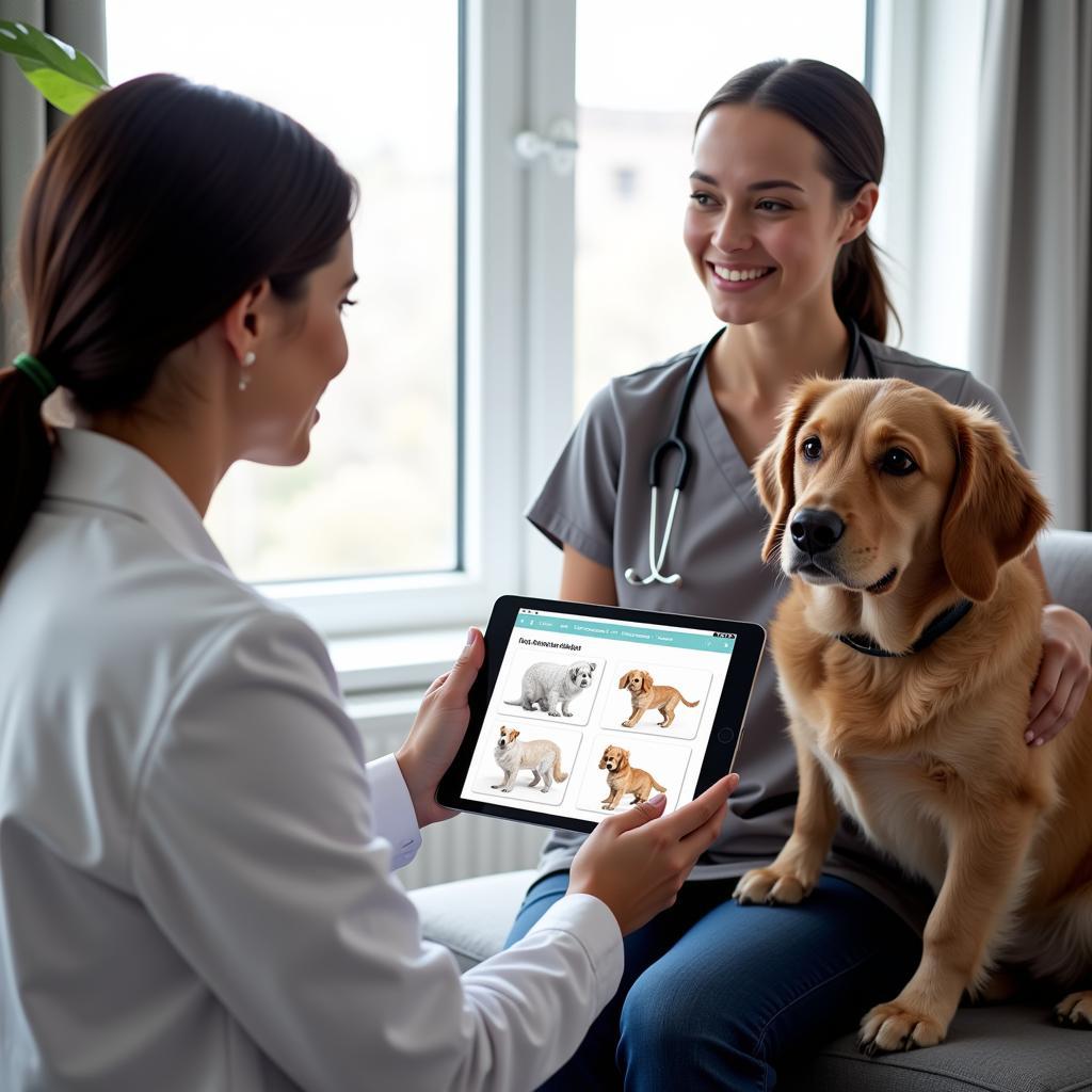 Veterinarian Discussing Pet Care with Owner