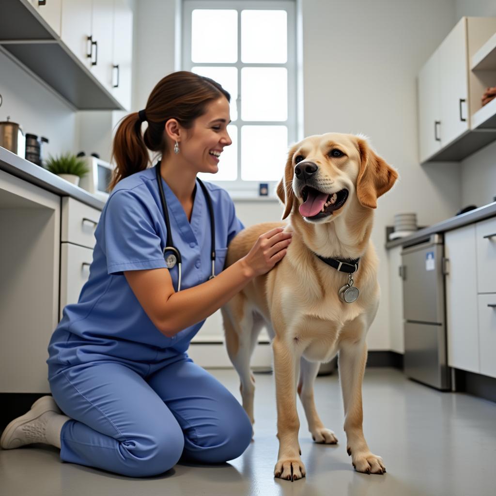 Veterinarian and Happy Dog at Southern Paws