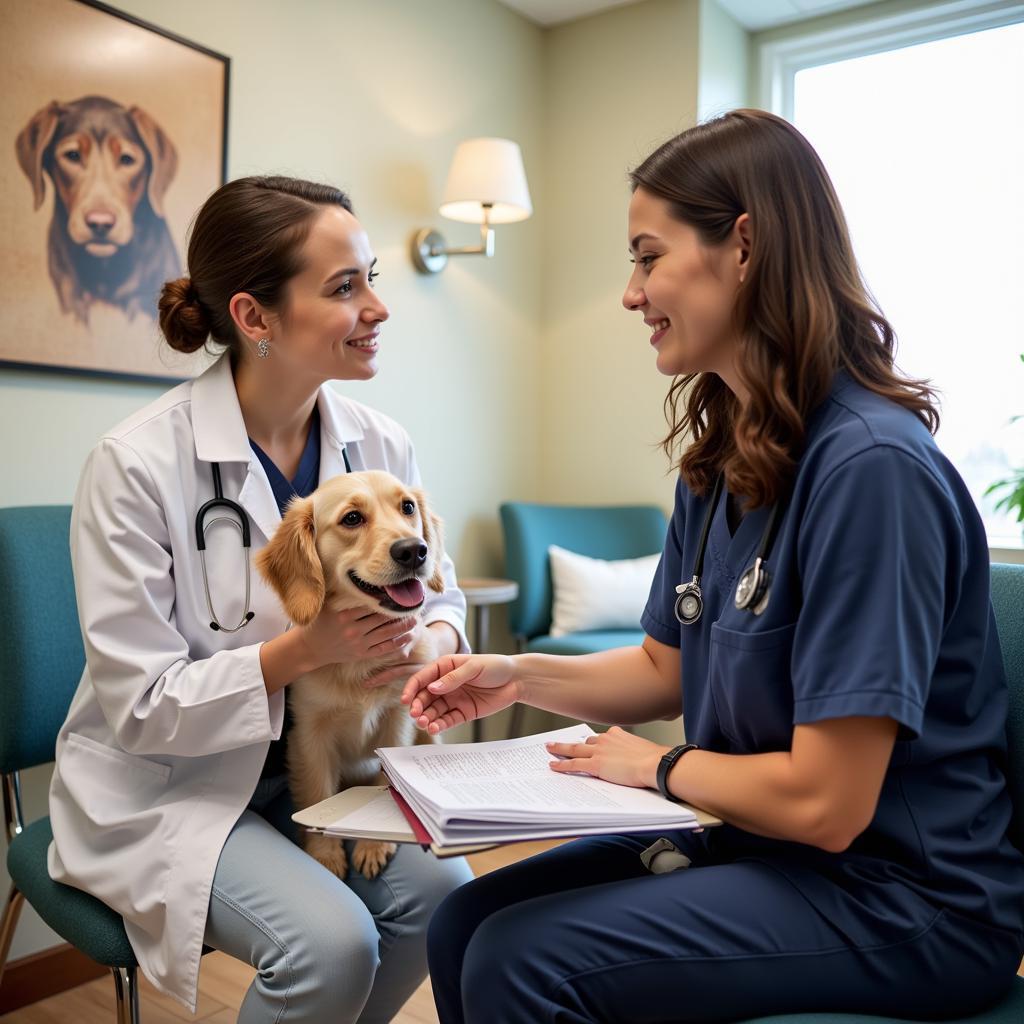 Veterinarian Consulting with Pet Owner