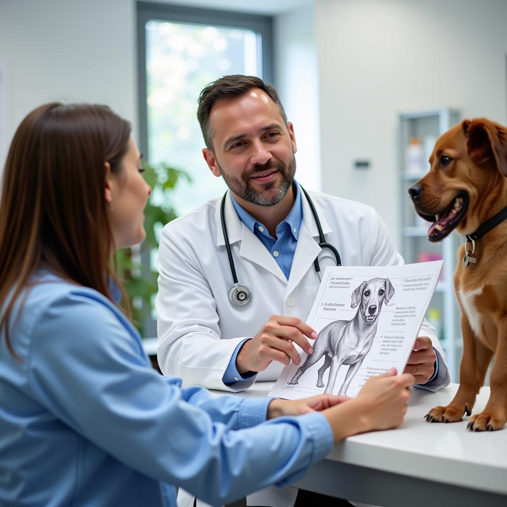 Veterinarian Explaining Treatment Options to Pet Owner