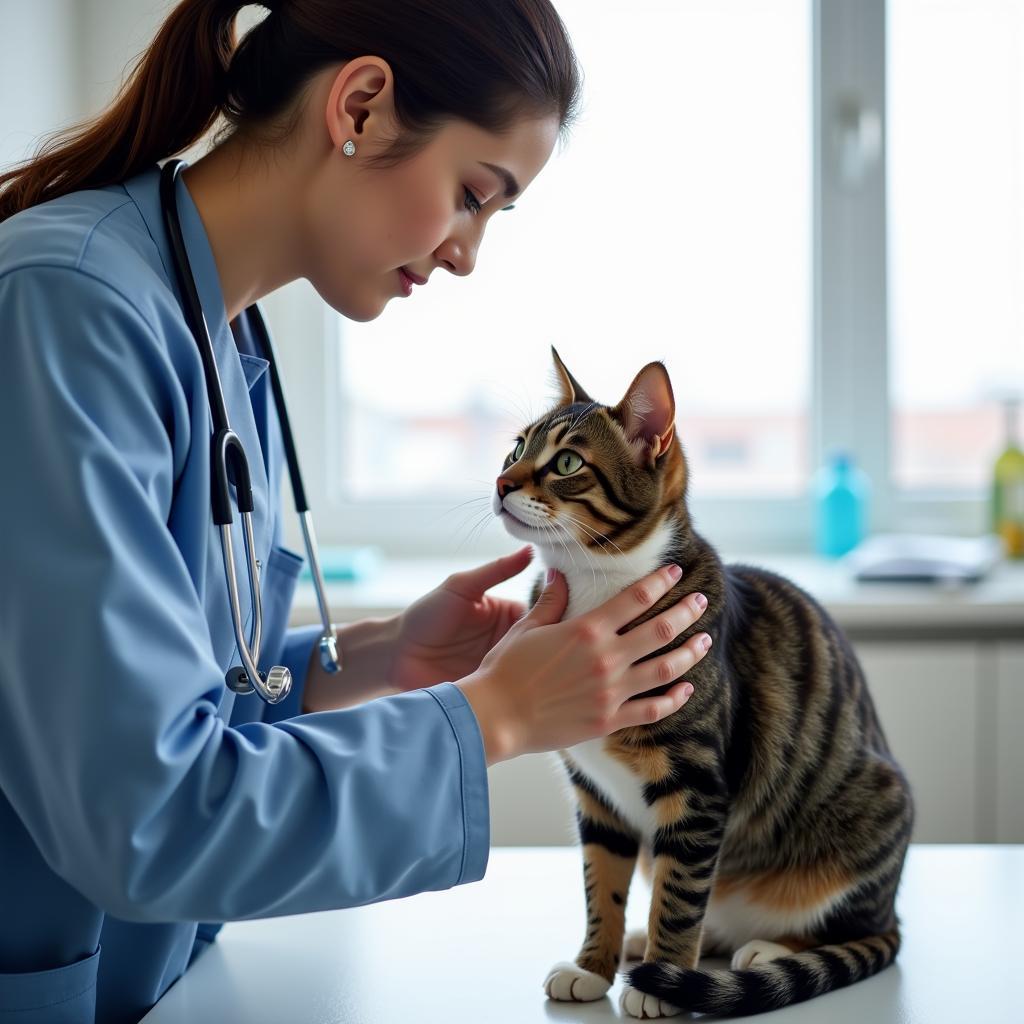 Veterinarian Examining a Cat in Balcones Animal Hospital