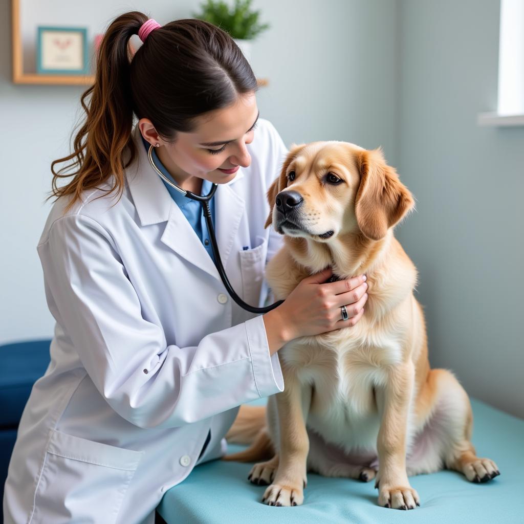 Veterinarian Examining a Dog at San Jose Animal Hospital