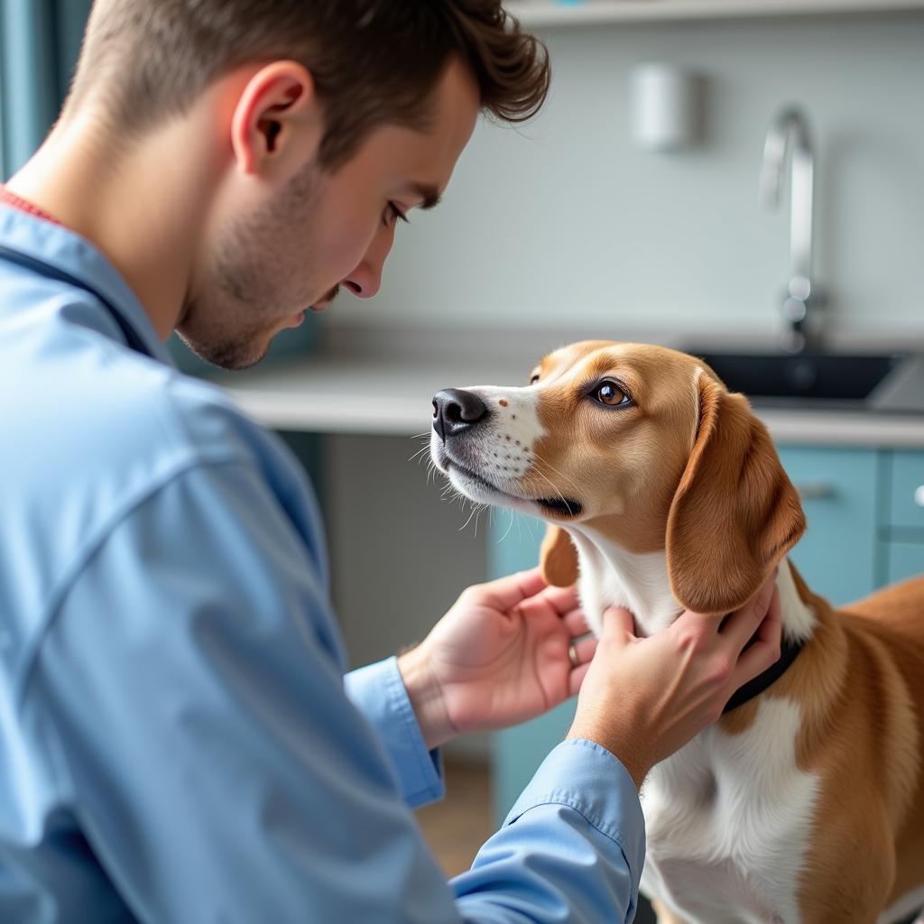 Veterinarian Examining a Dog in Hillsborough