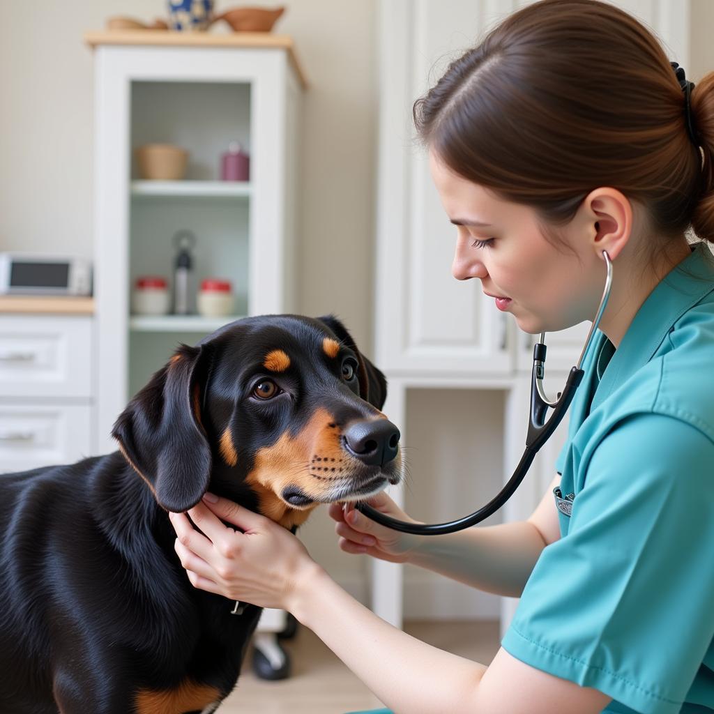 Veterinarian Examining a Dog in Manalapan