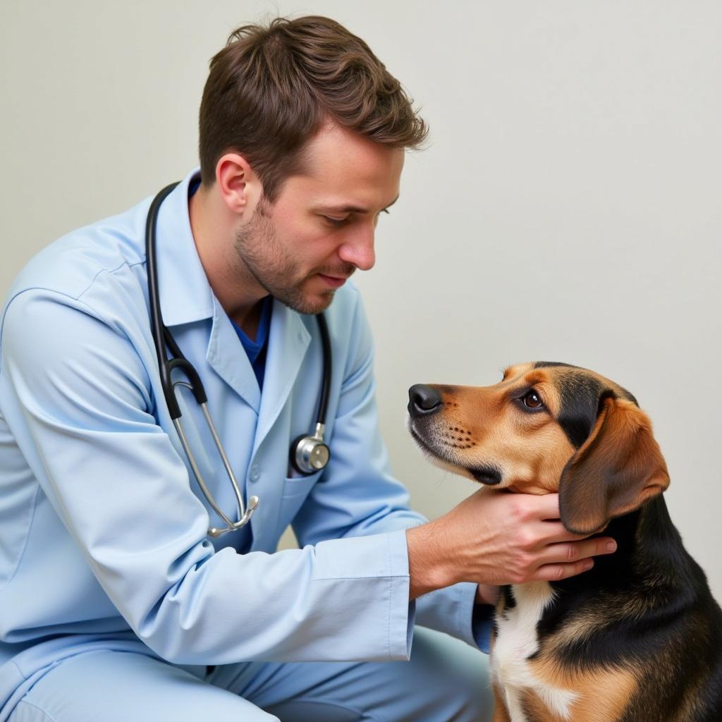 Veterinarian Examining a Dog in Patuxent