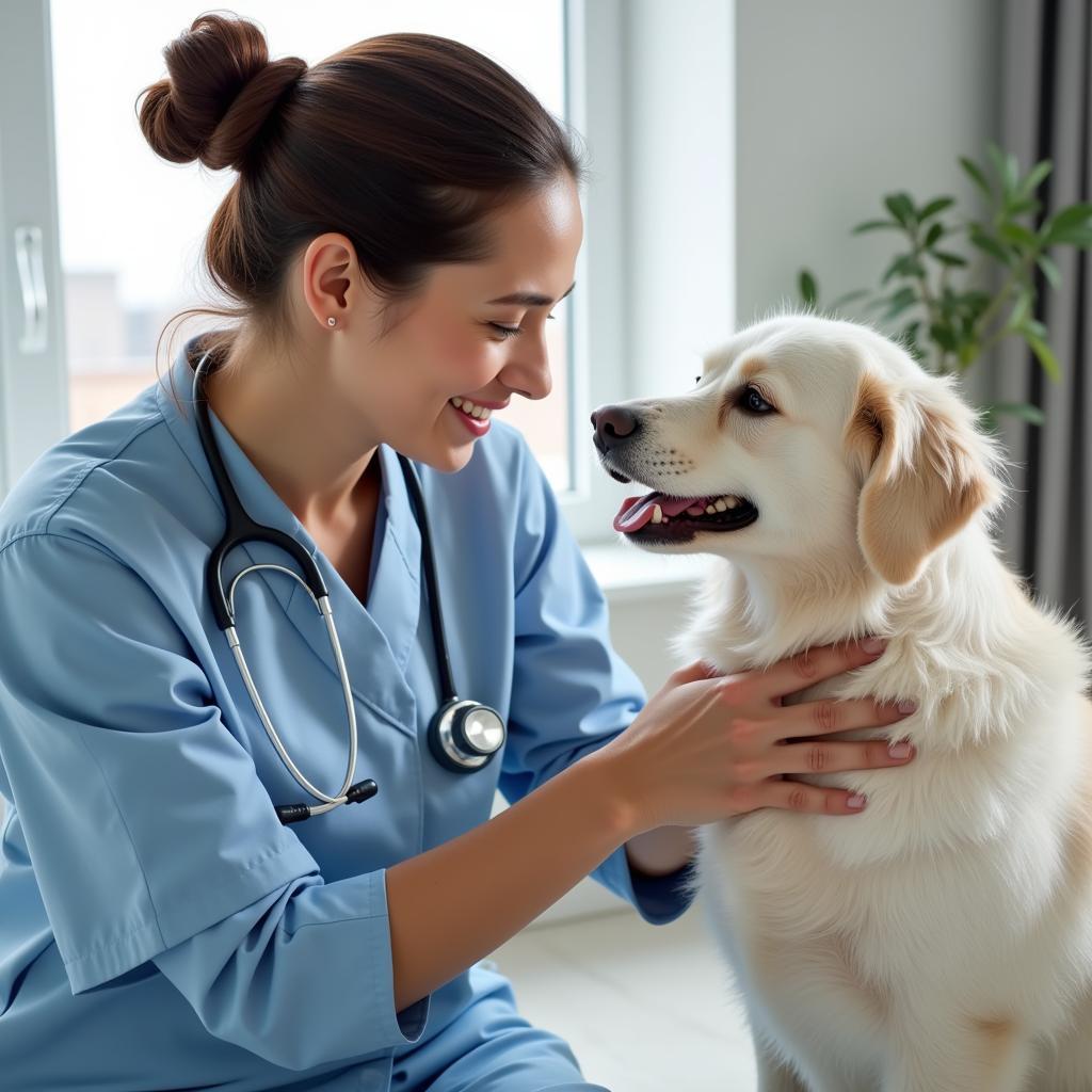 Veterinarian Examining a Dog in Tappahannock