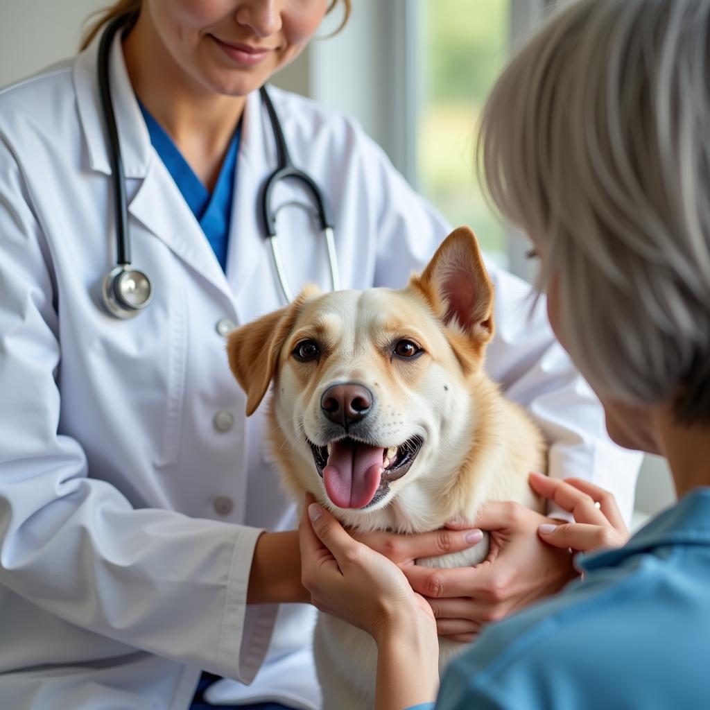 Veterinarian Examining a Senior Dog in Bristol NH