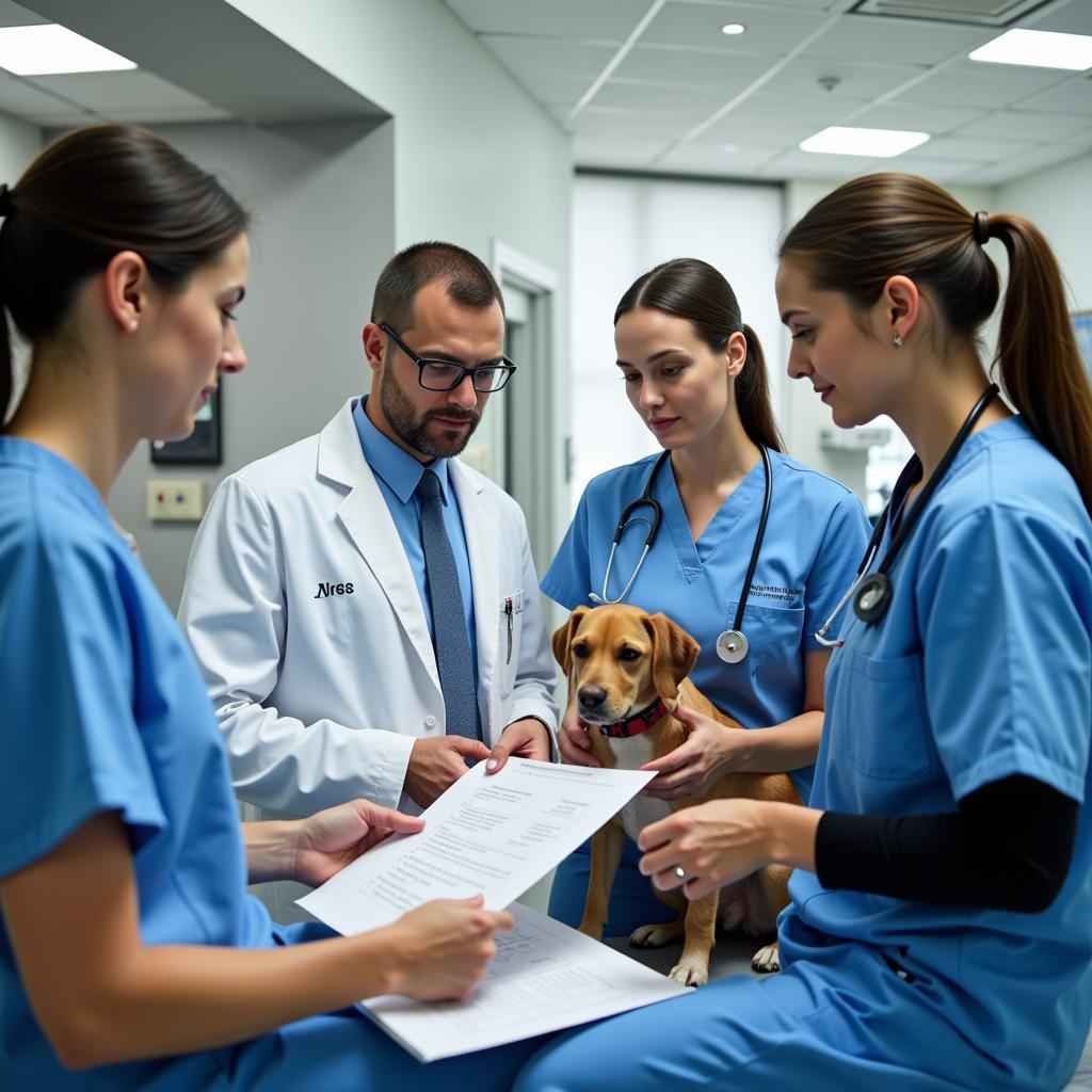 Veterinary Team Discussing Pet Care