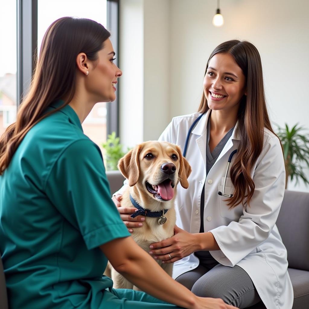 Pet Owner Consulting with Veterinarian