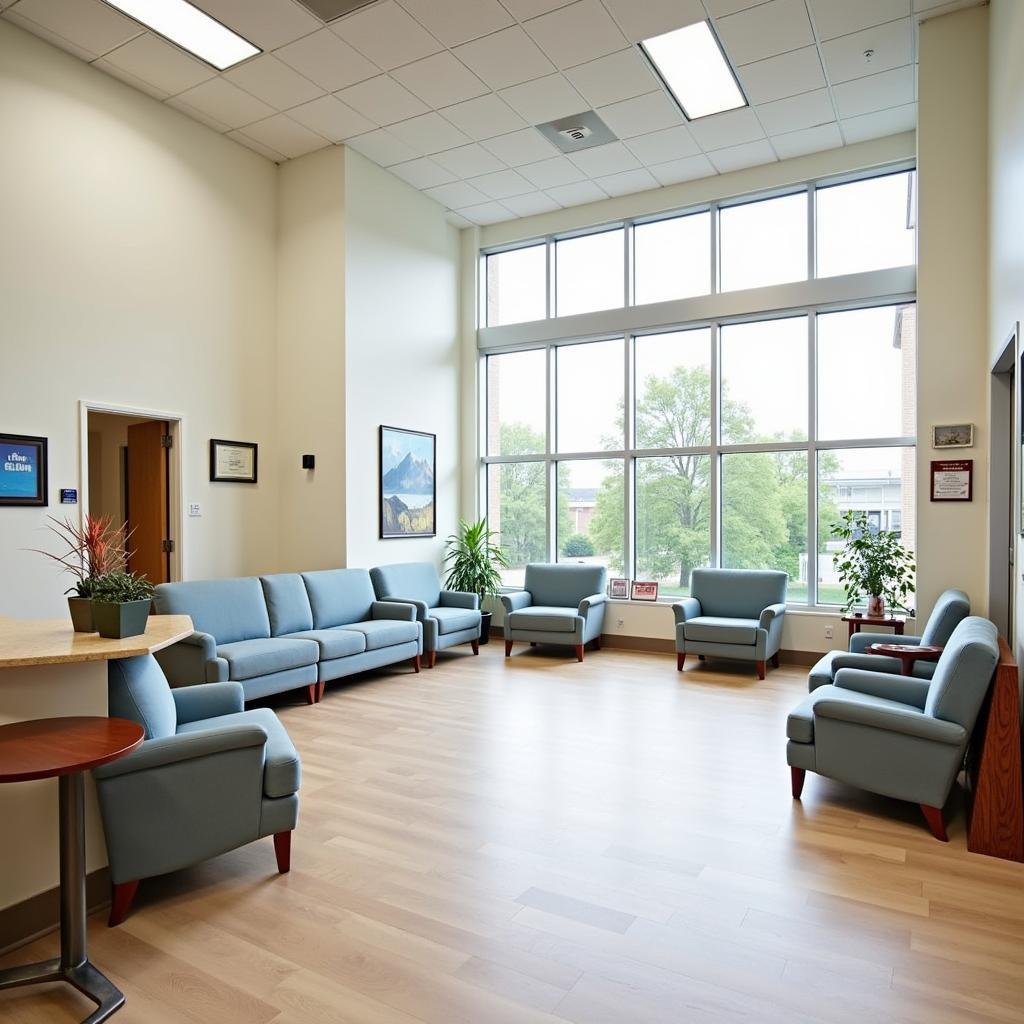 Bright and welcoming waiting area in a Waterford hospital