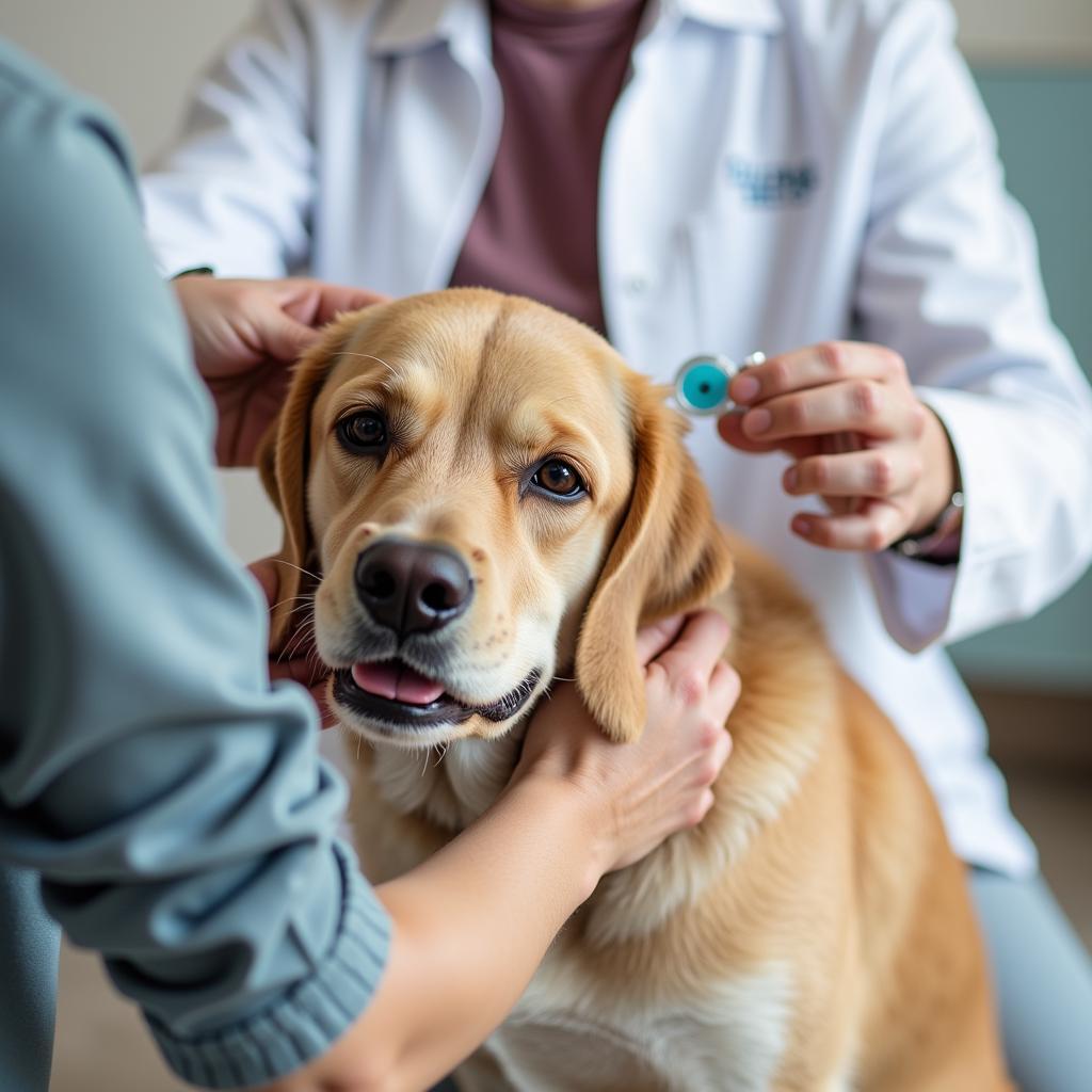 Pet receiving a vaccination at a West Plains veterinary hospital