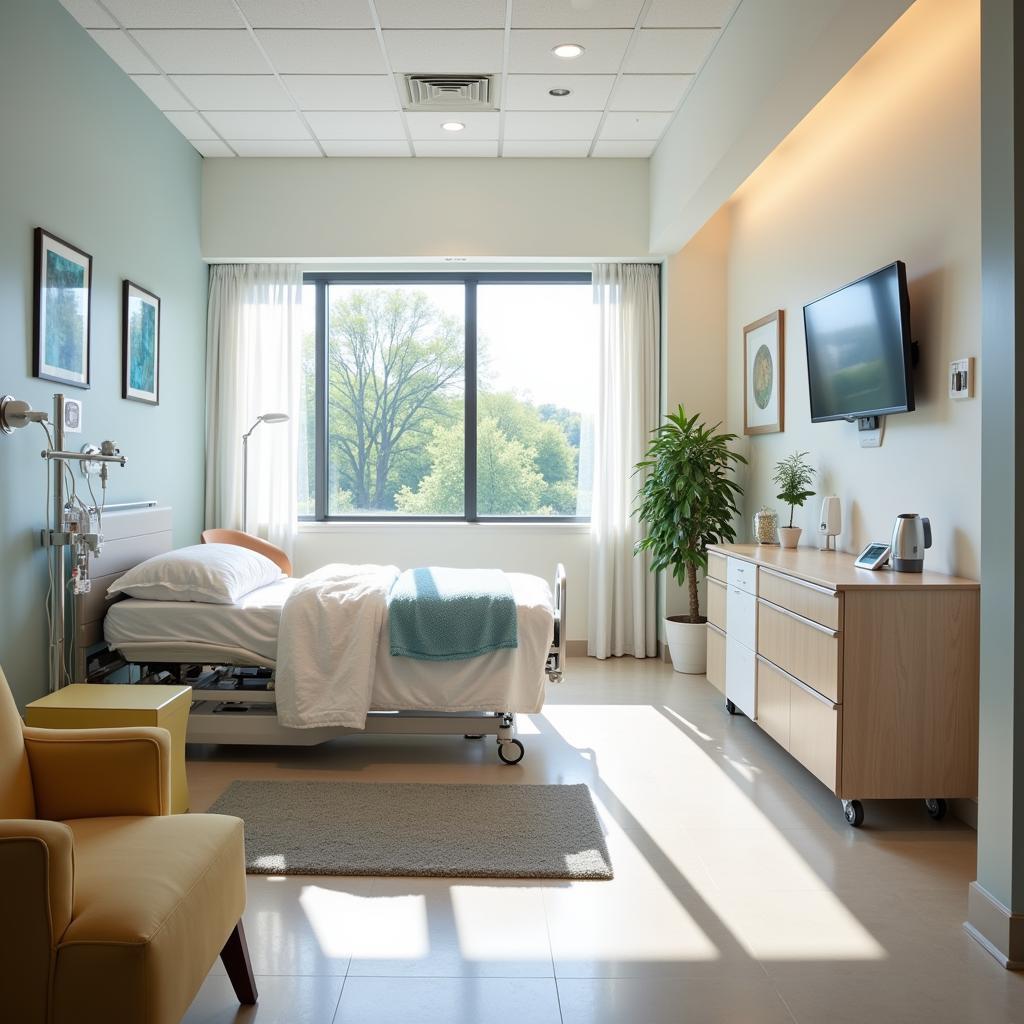 Comfortable and Modern Patient Room in a Wilmington Specialty Hospital