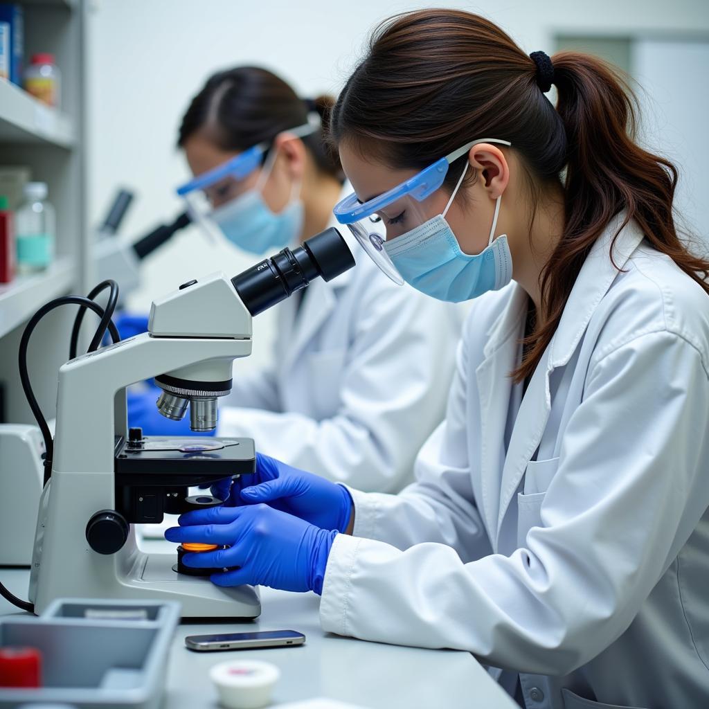 Wilson Hospital Lab Scientist Analyzing Samples