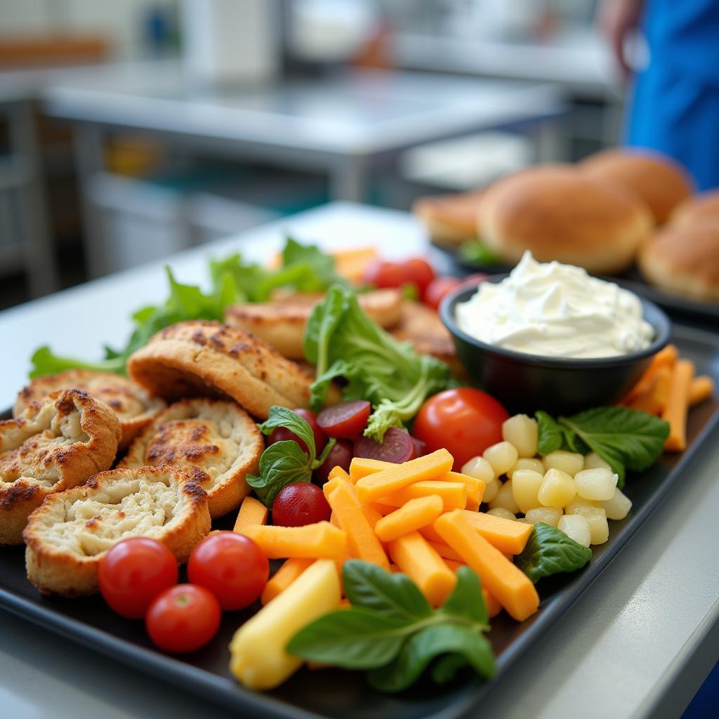 Attractive hospital food tray enhancing patient appetite