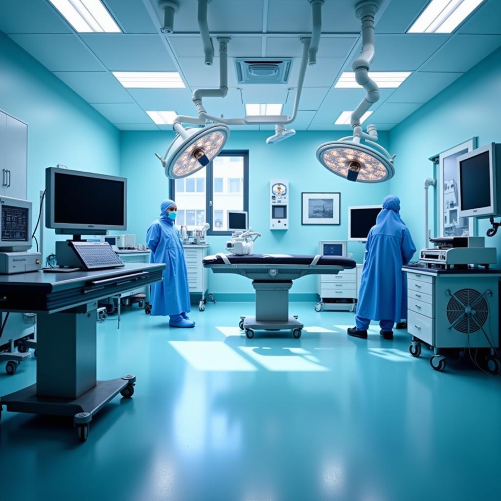 A modern operating room at Boren Hospital equipped with advanced technology.