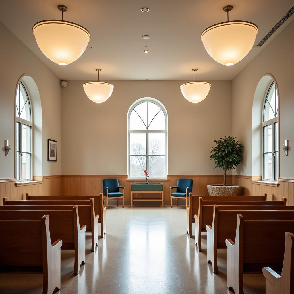 Serene and inviting chapel within a Chicago evangelical hospital