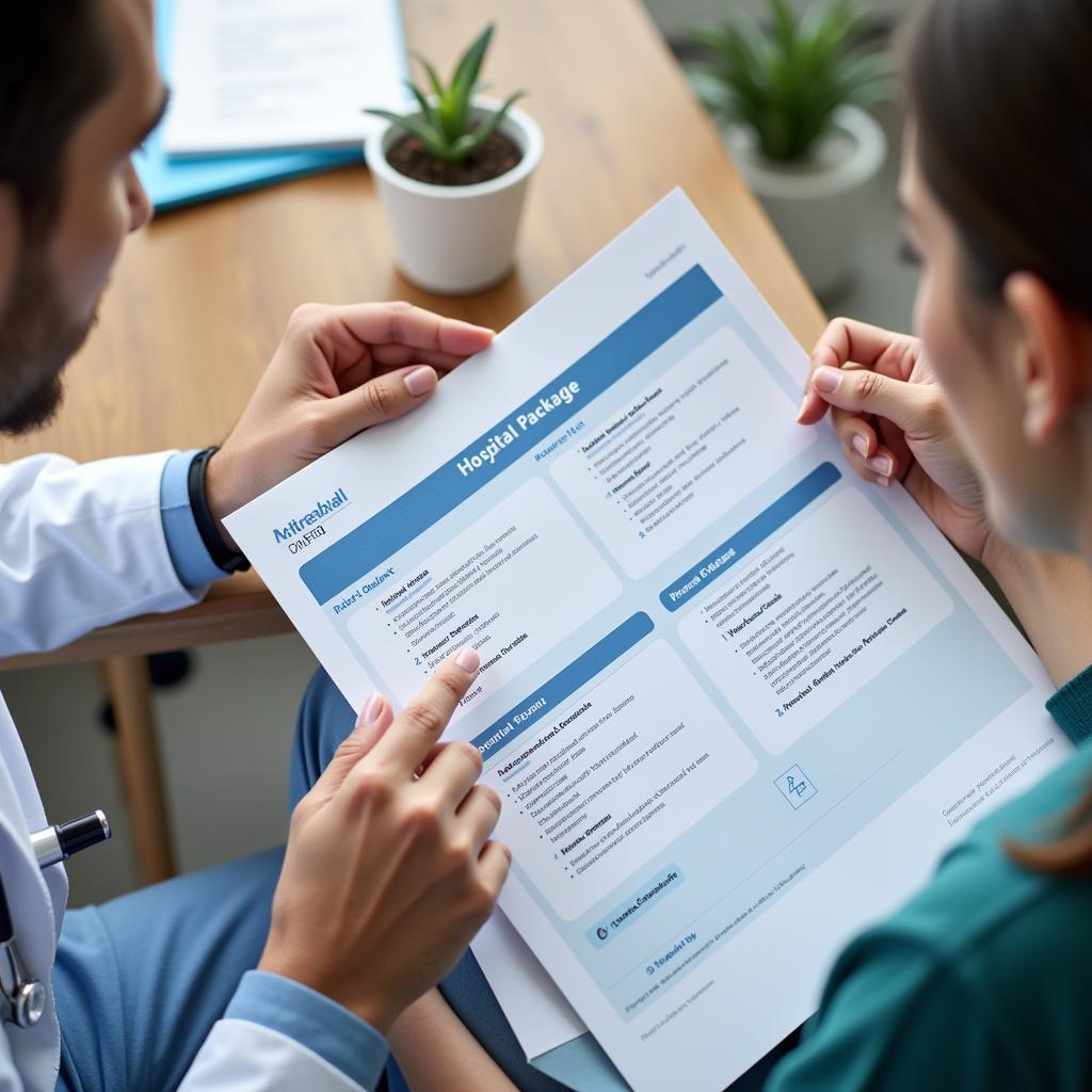 Choosing the Right Hospital Package: Image depicts a doctor discussing hospital package options with a patient.