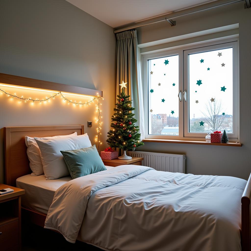 Christmas Decorations in a Hospital Patient Room