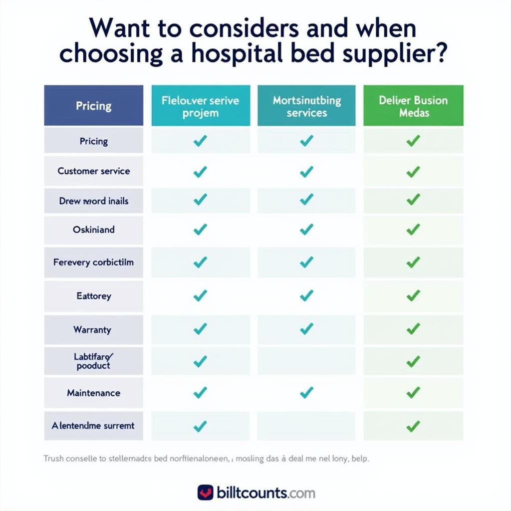 Comparing different hospital bed suppliers: factors to consider.