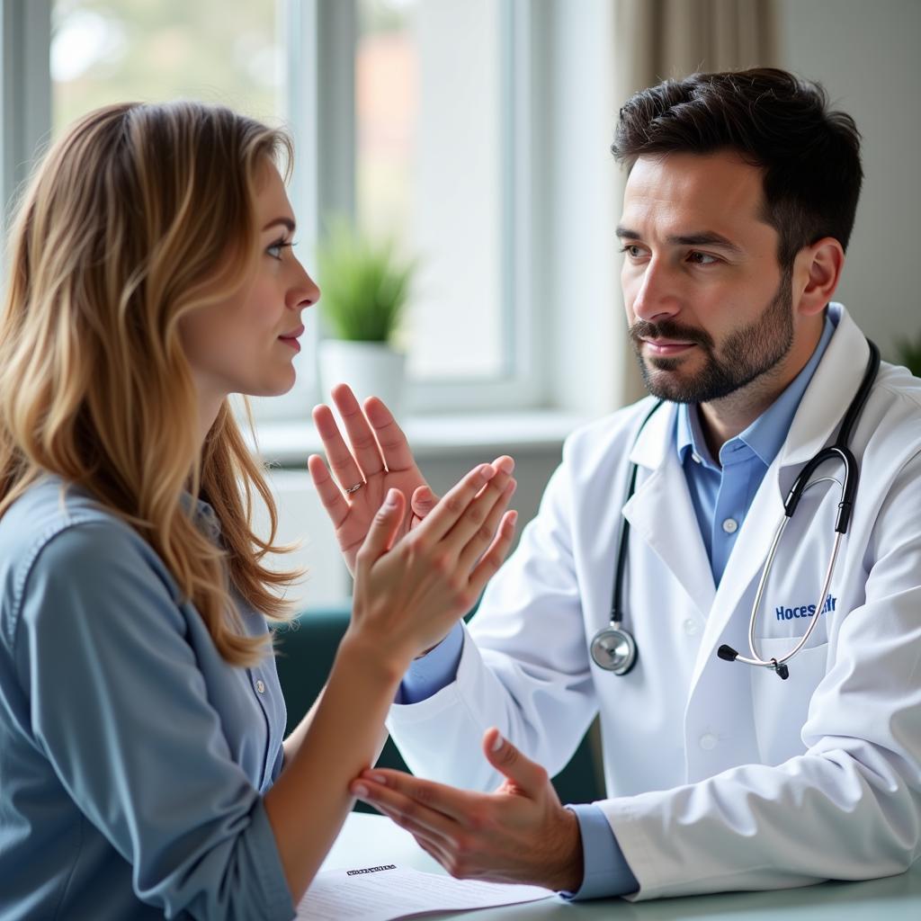 Deaf Patient and Doctor in ASL Consultation