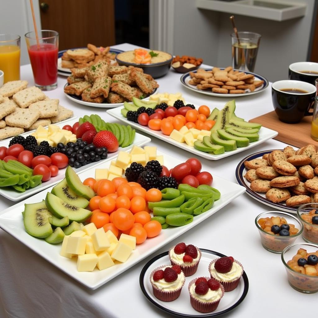 A Delicious and Diverse Hospitality Room Food Spread