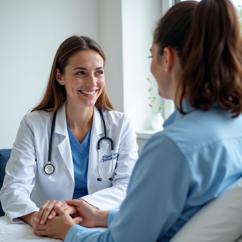 Doctor and patient interacting with empathy at Divine Love Hospital