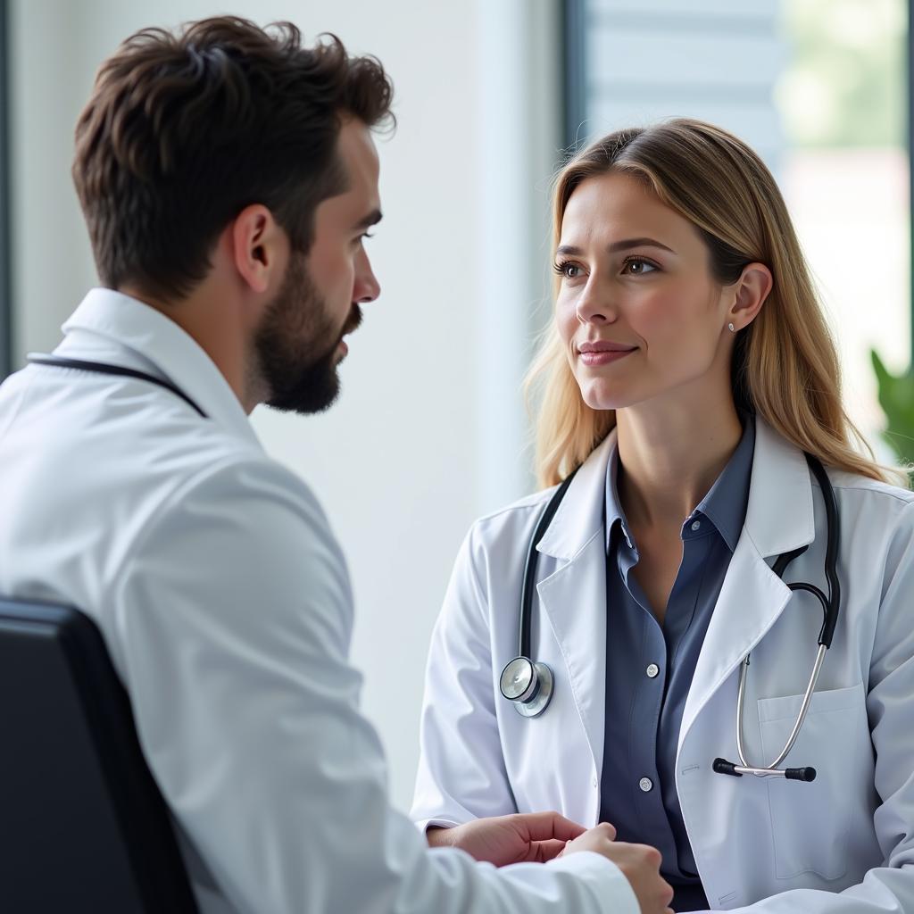 Doctor consulting with patient.