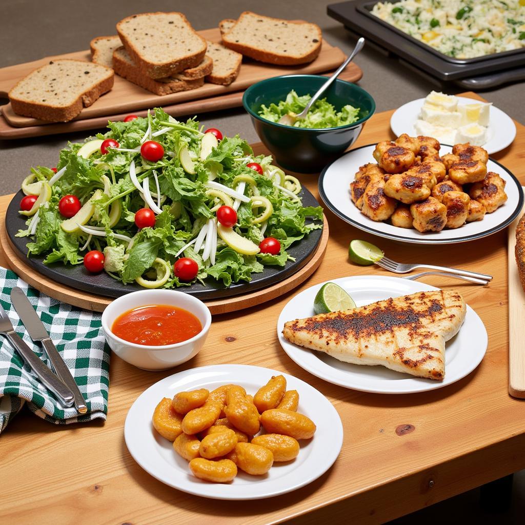 A selection of healthy meals available at the Fairview Hospital cafeteria