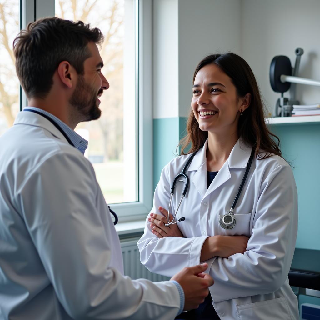 Falmouth Hospital Emergency Department Doctor with Patient