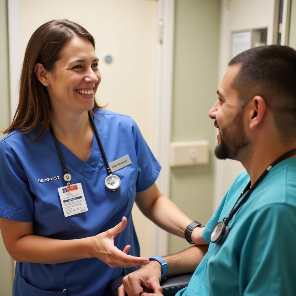 Griffon Hospital CNO Interacting with a Patient