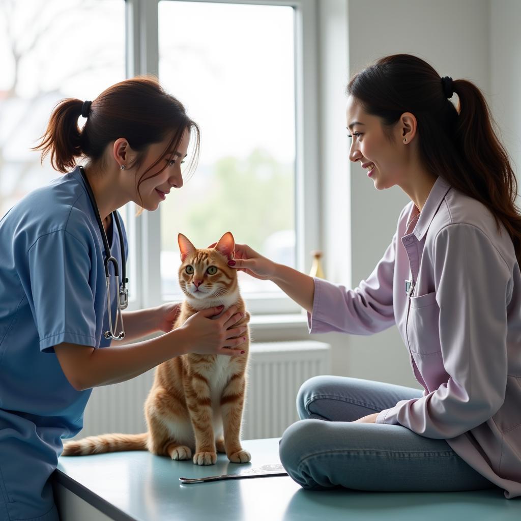 Hampstead Veterinary Hospital Staff Interacting with a Pet