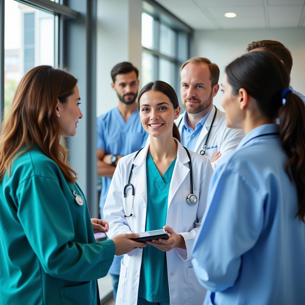 Doctors and nurses collaborating at Avera Hand County Memorial Hospital.