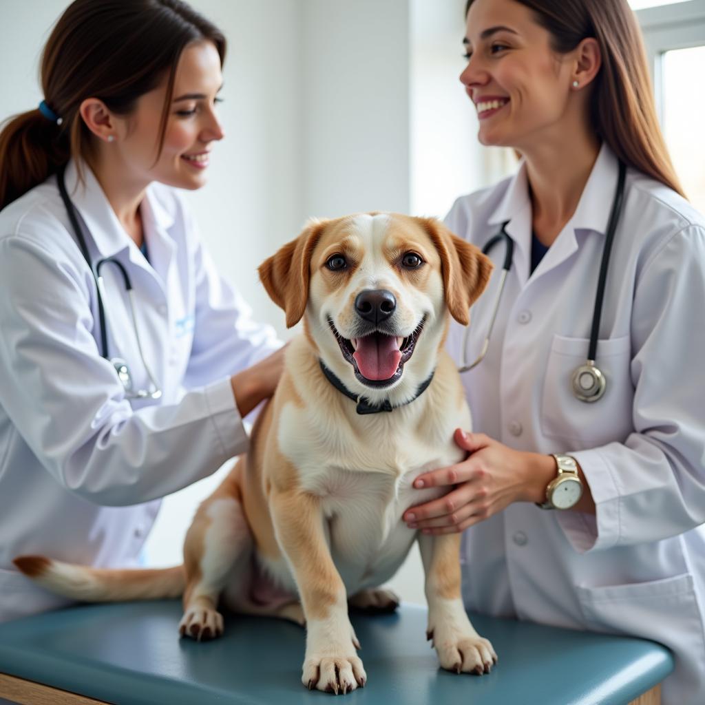 Happy Dog at Vet Clinic