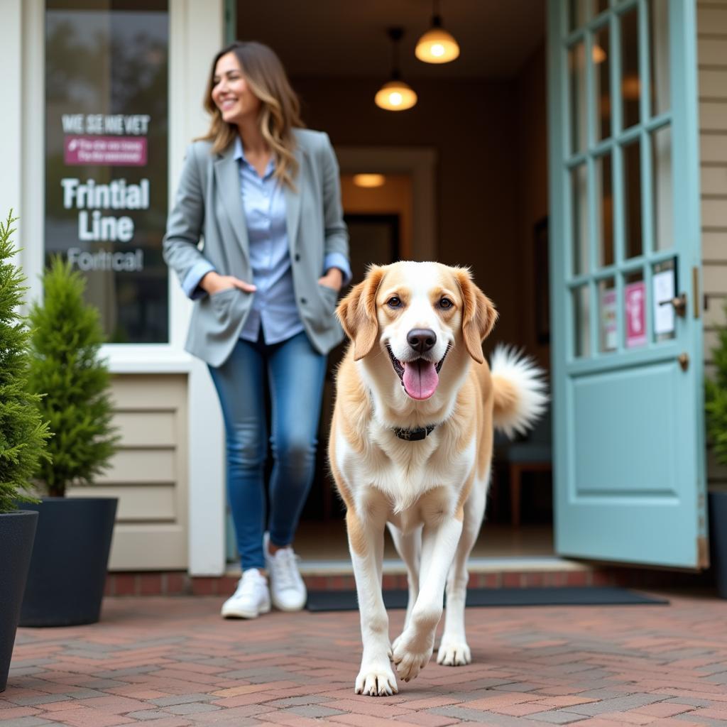 Happy Dog Leaving Vet Clinic