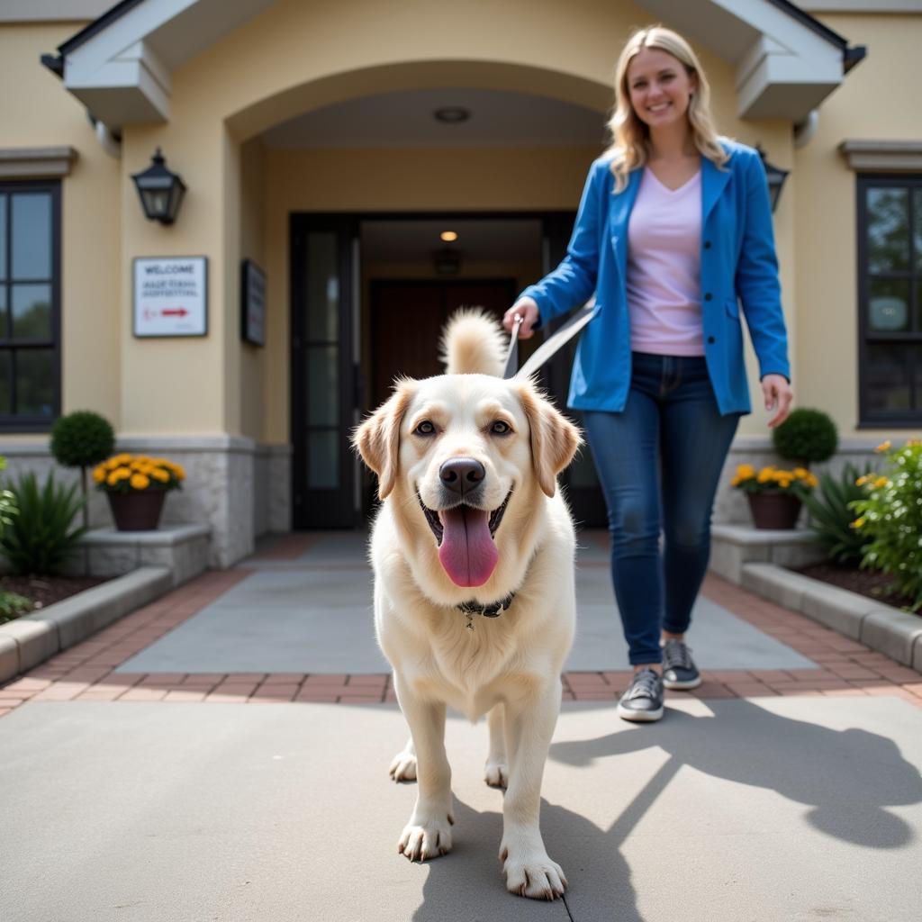 Happy Dog Leaving Eufaula Animal Hospital