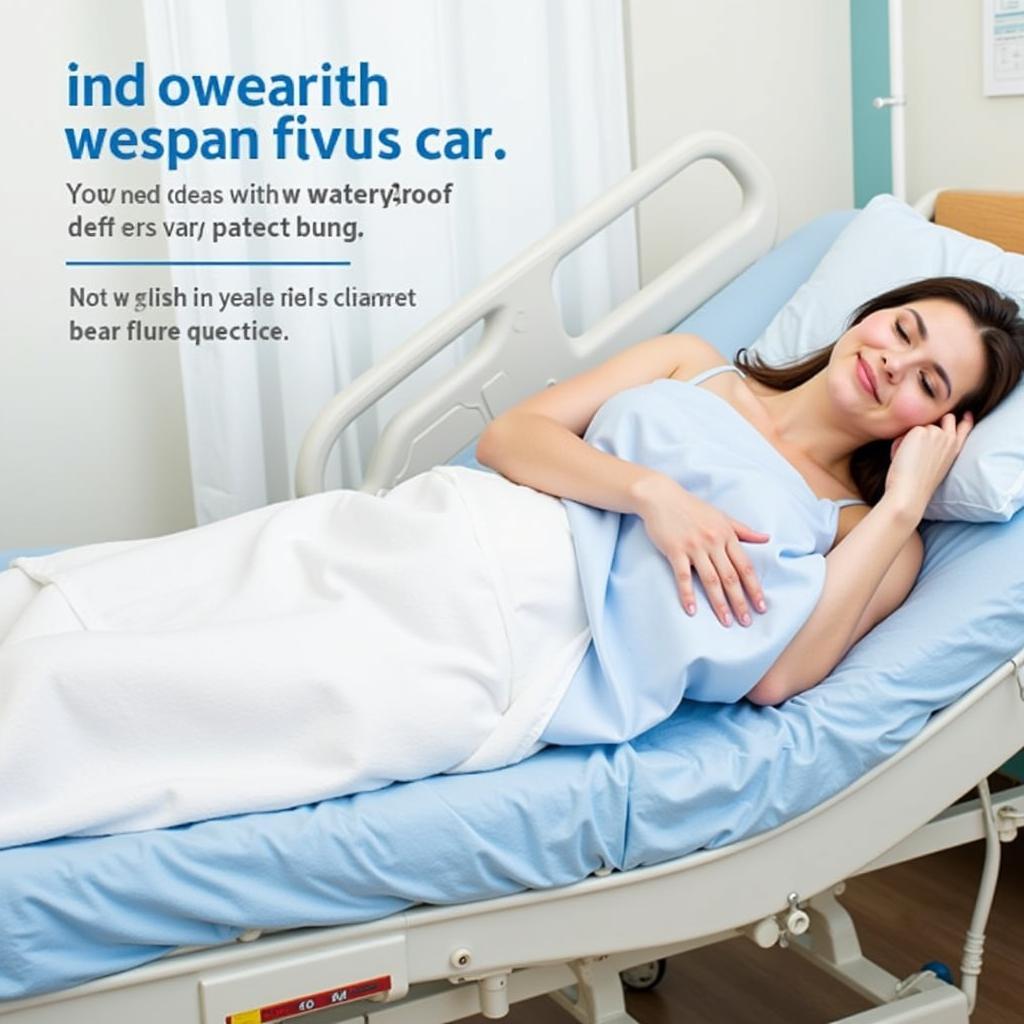 A hospital bed with a waterproof mattress pad enhances patient comfort.