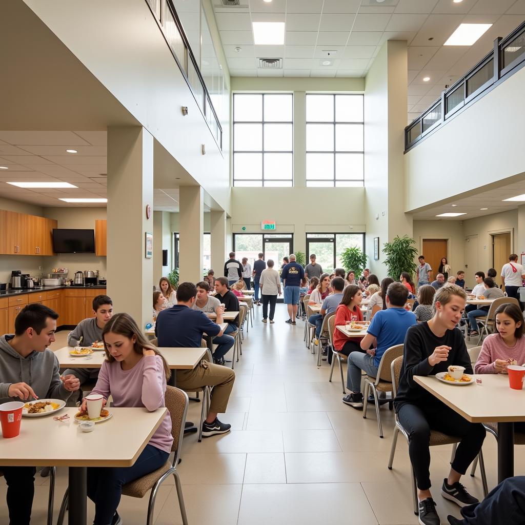 Bright and Modern Hospital Cafeteria Dining Area