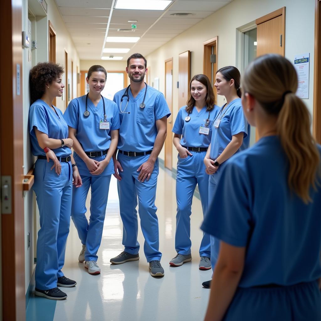 Hospital Staff Participating in a Code 1000 Training Drill